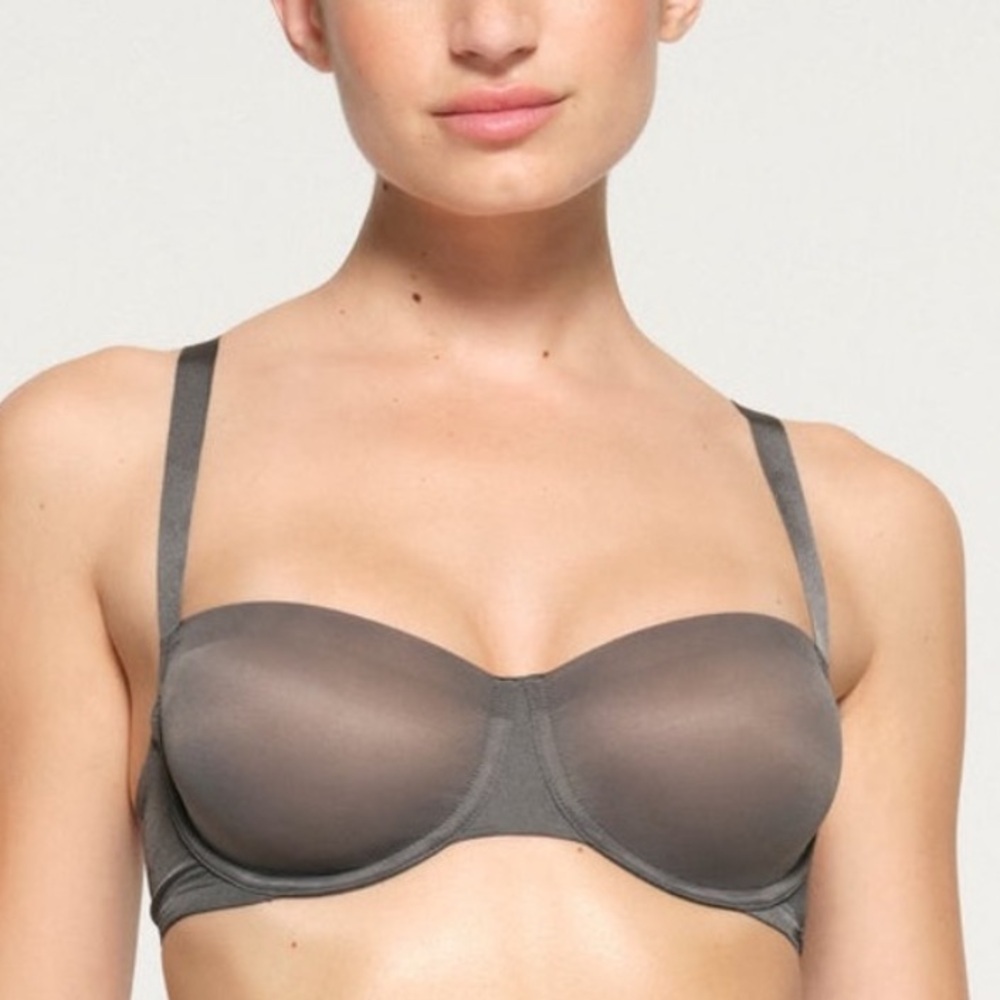 NEW Skims No Show Molded Unlimed Balconette Bra Gunmetal 34A NWT